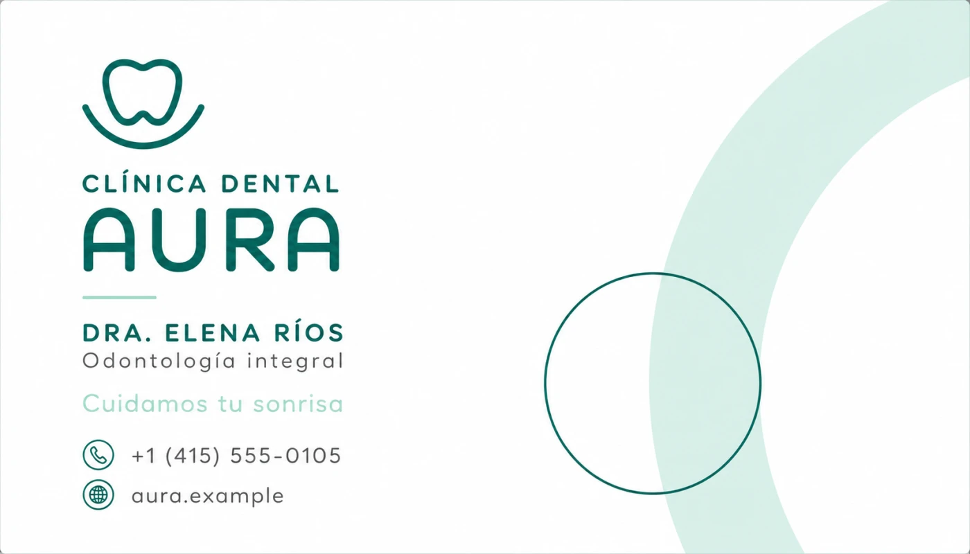 Tarjeta de presentación para Clínica Dental Aura