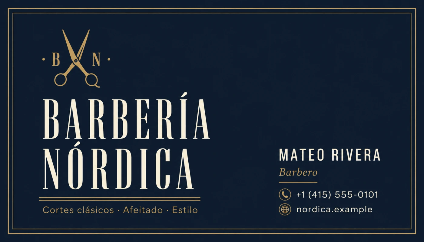 Tarjeta de presentación para Barbería Nórdica